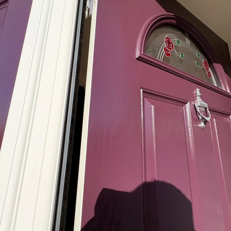 UPVC door spray finishing UPVC door spray finishing in plum
