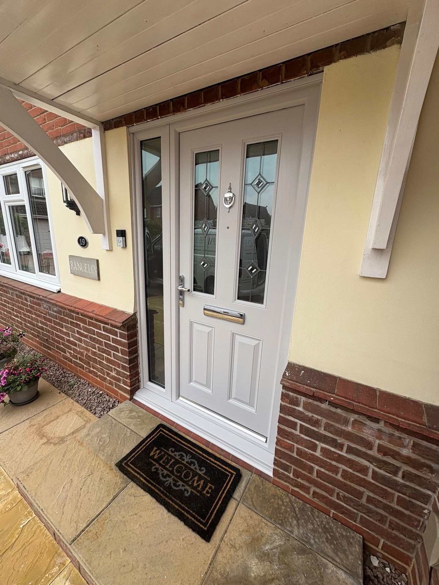 UPVC front door spraying